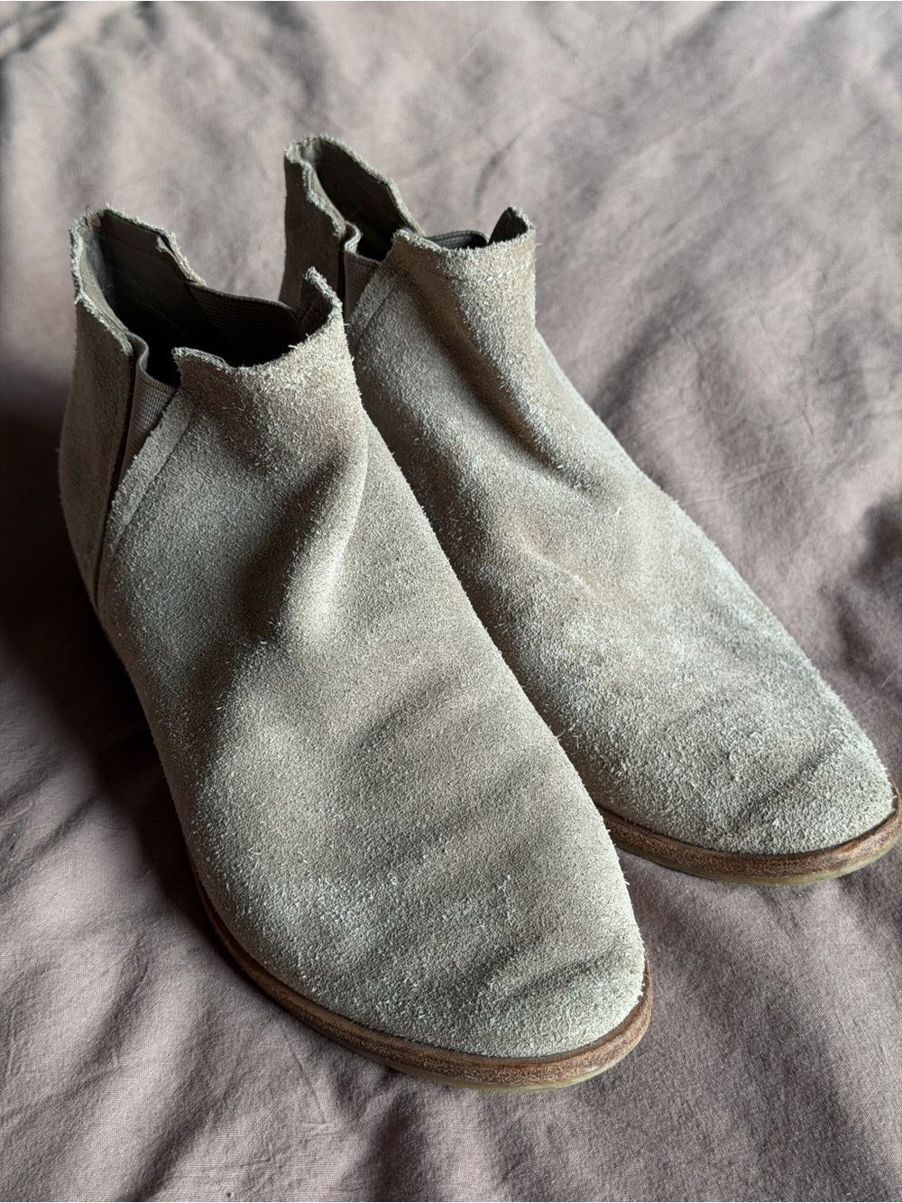 Dolce Vita Women's Suede Ankle Boots in Light Beige